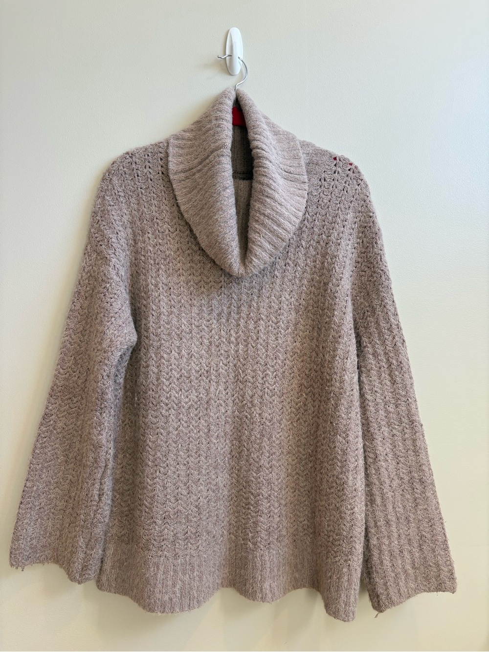 Anthropologie Taupe Cowl Neck Knit Sweater
